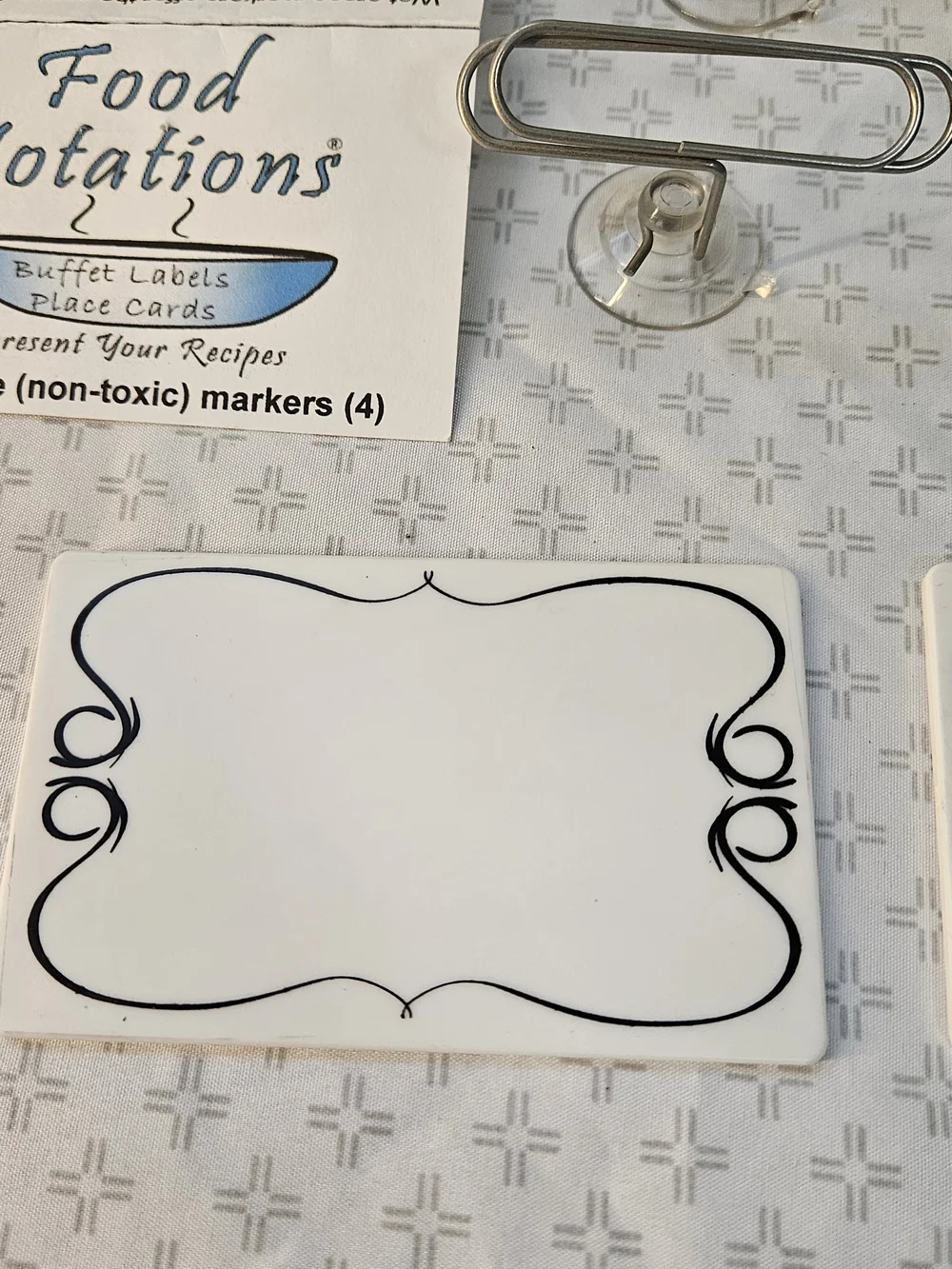 Food Notations Reusable Buffet Label Place Cards w/ Markers 2 Allergy Specific